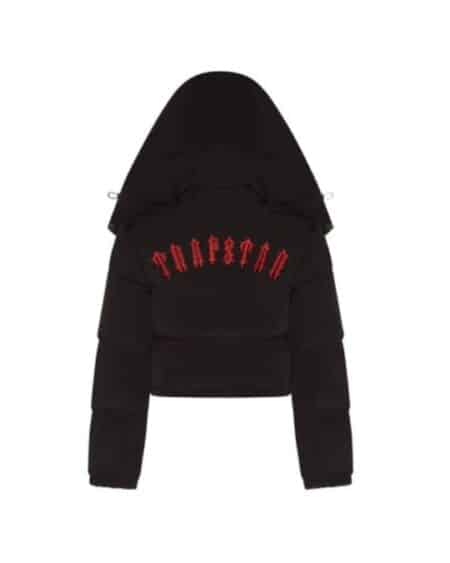 Trapstar Women’s Irongate Detachable Hooded Puffer Jacket - Black/Infrared