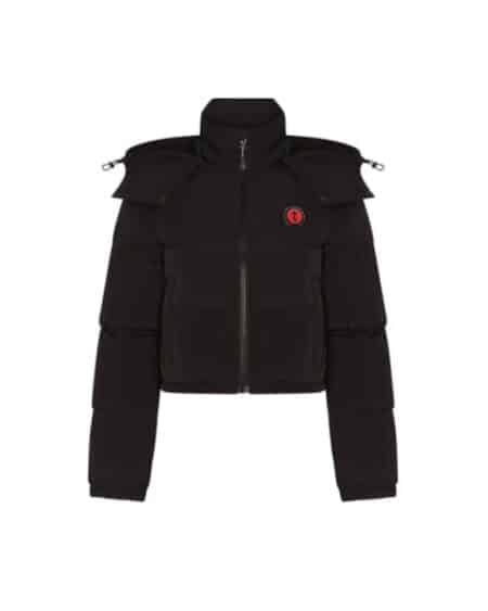 Trapstar Women’s Irongate Detachable Hooded Puffer Jacket - Black/Infrared