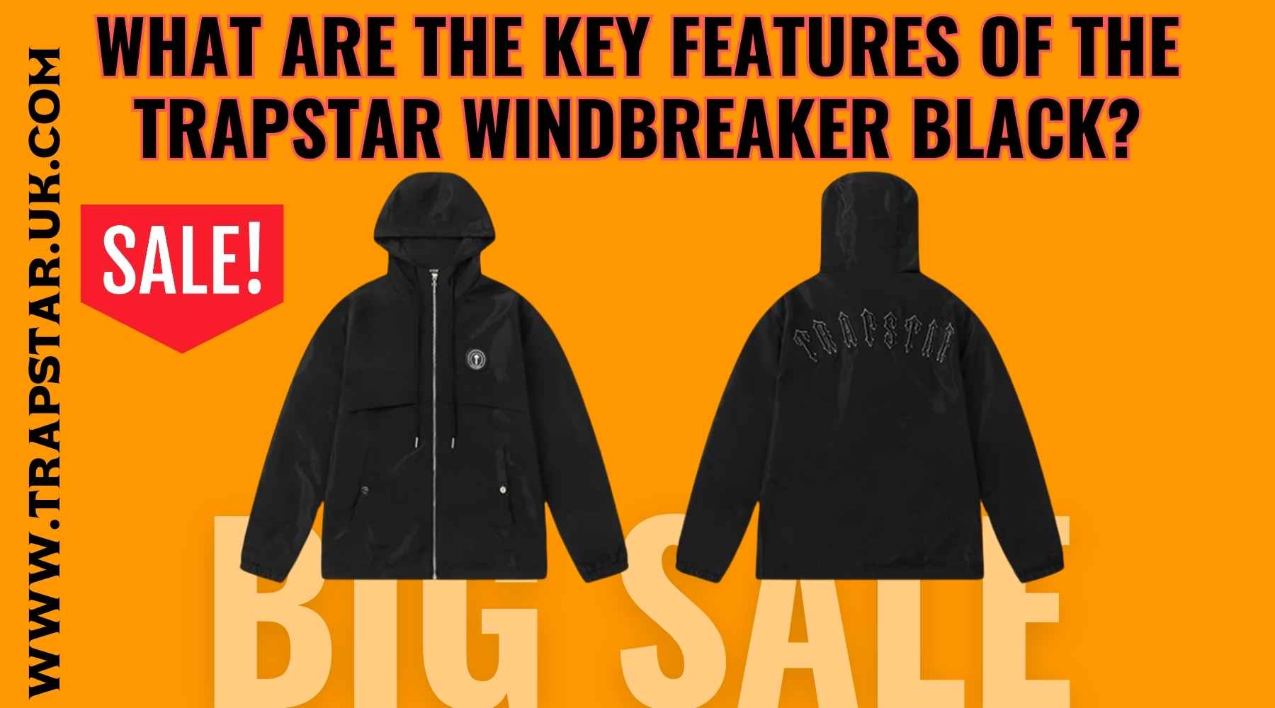 What are the key features of the Trapstar Windbreaker Black?