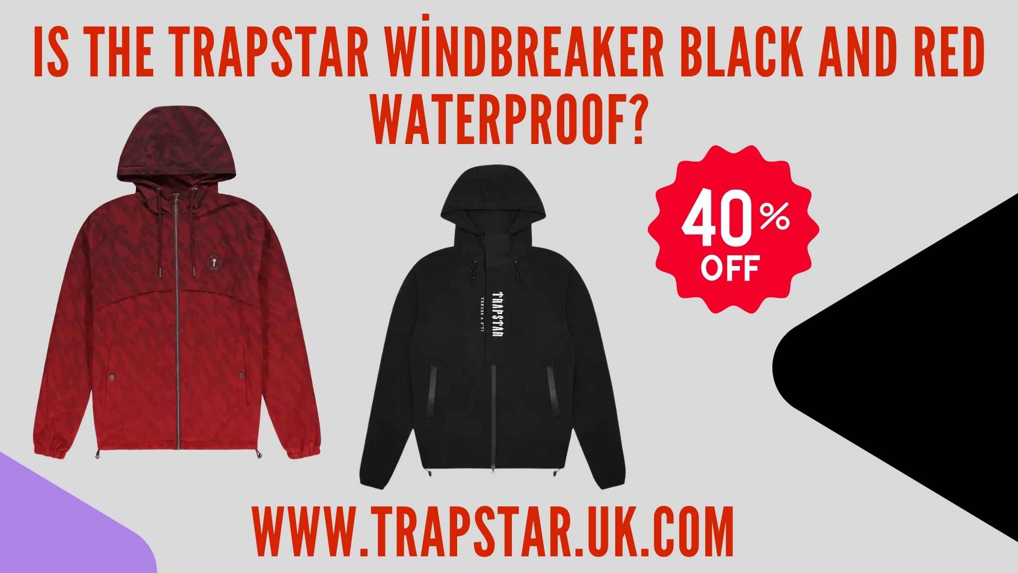 Is the Trapstar Windbreaker Black and Red Waterproof?