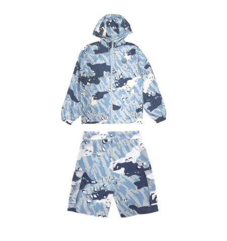 TRAPSTAR DECODED WINDBREAKER SHORT SET - BLUE CAMO